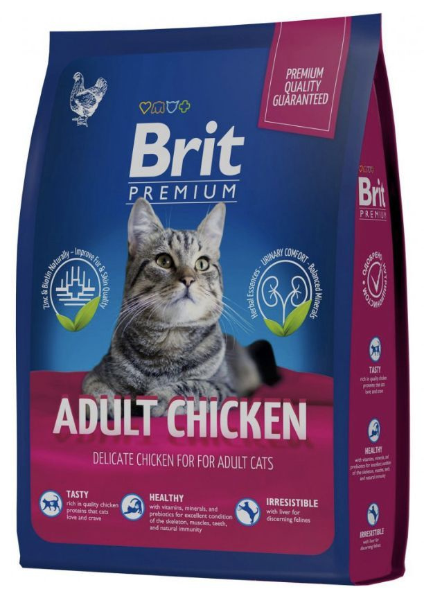 Сухой корм Brit Premium Cat Adult с курицей для взрослых кошек 400 г  #1