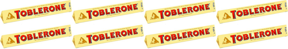 Шоколад Toblerone молочный с медом и миндальной нугой, комплект: 8 упаковок по 100 г  #1