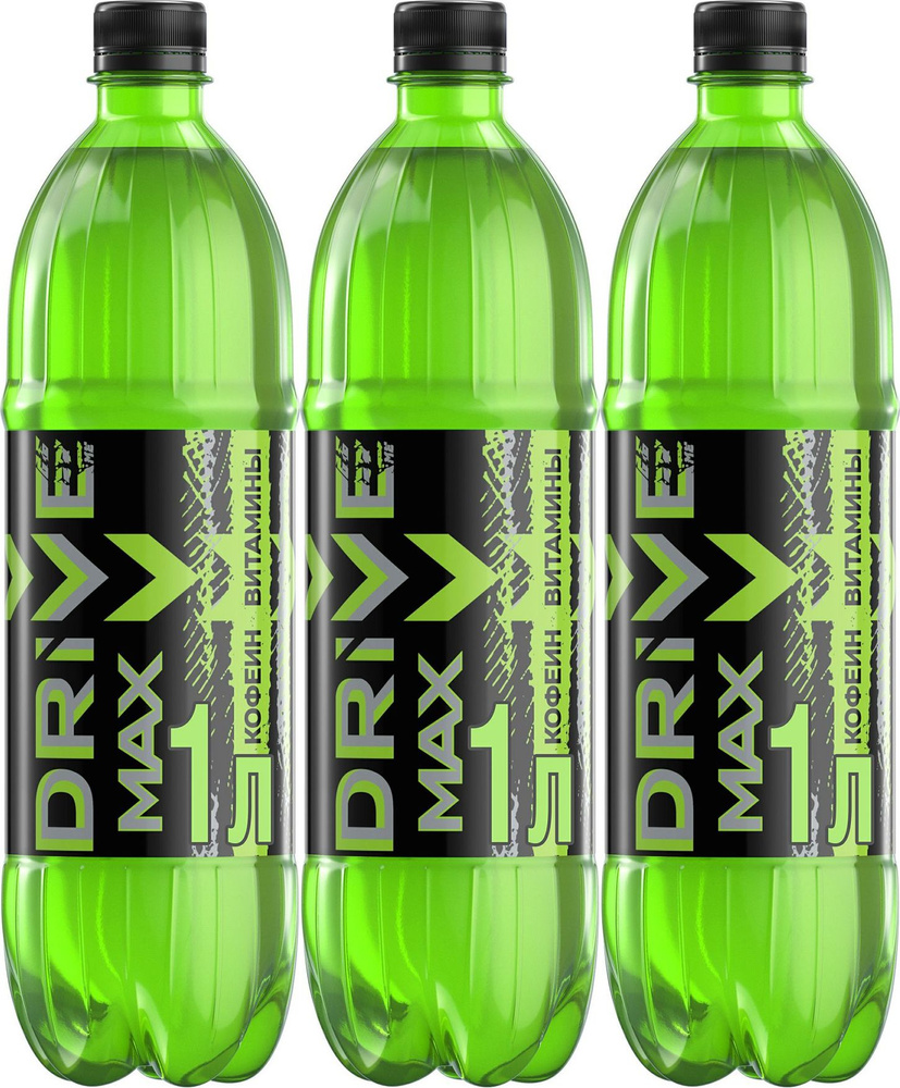 Энергетический напиток Drive Me Max газированный безалкогольный, комплект: 3 упаковки по 1 л  #1
