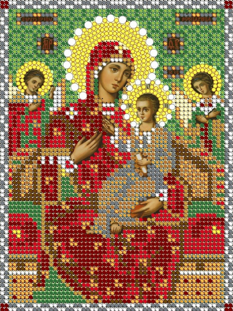 Набор для вышивания чешским бисером, Светлица, икона Пресвятая Богородица Всецарица, 12*16 см  #1