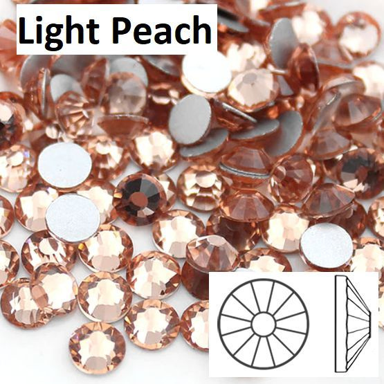 Стразы клеевые цвет Light Peach (Лайт Пич / Бежевый), размер ss 16 (3.8-4.0 mm), упаковка 100 шт.  #1