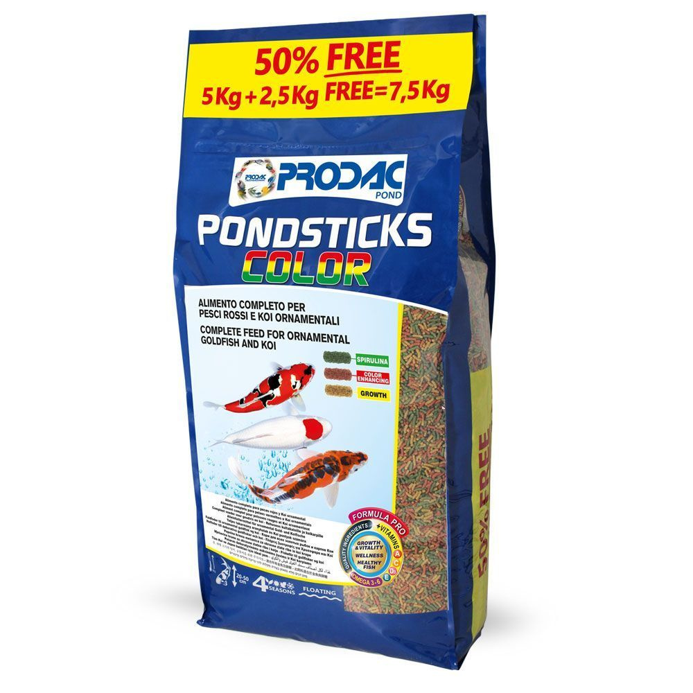 Корм для прудовых рыб Prodac Pondsticks Color 7.5 кг #1