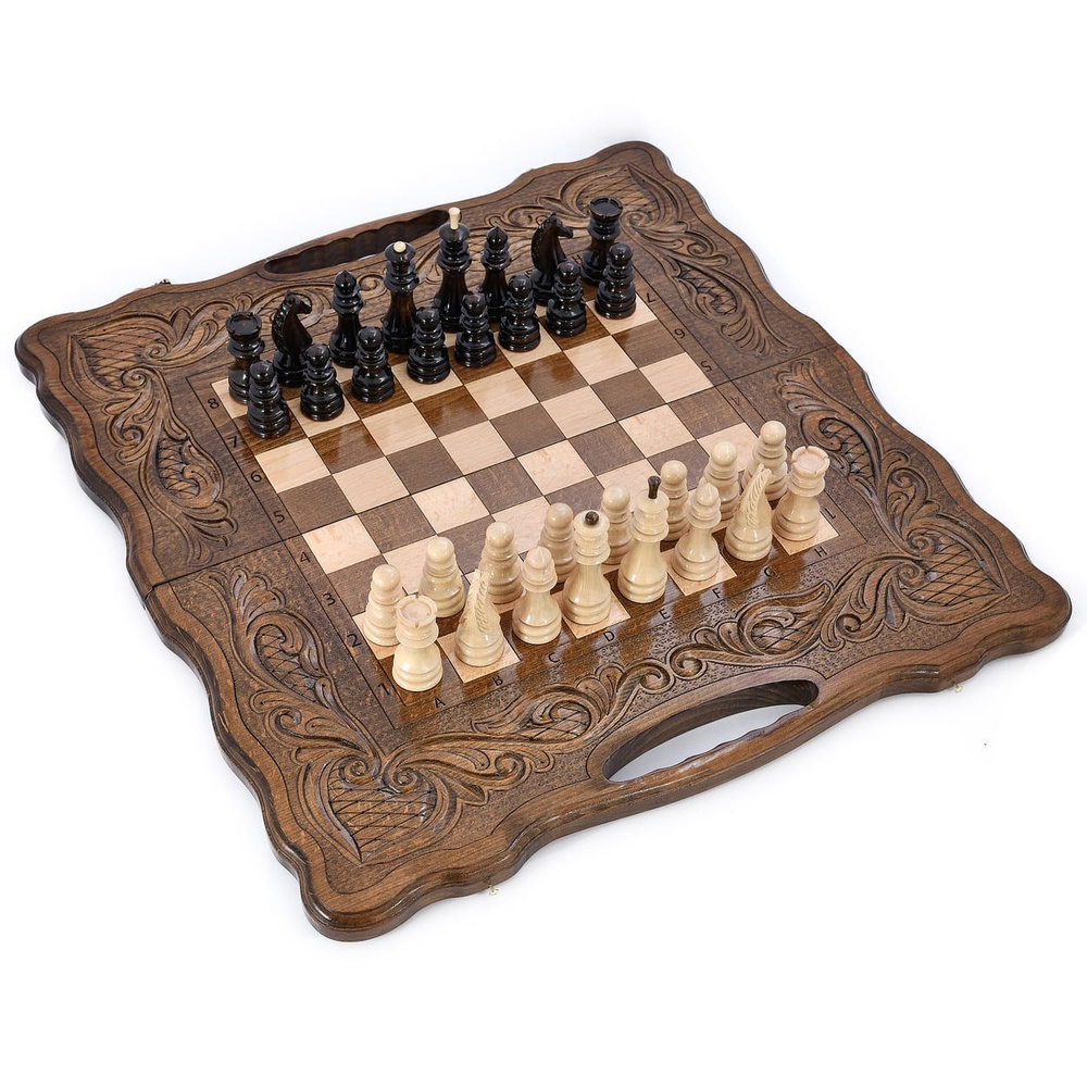 Шахматы + нарды резные "Королевские" 60, Harutyunyan #1