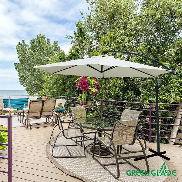 Садовый зонт большой Green Glade 6001 бежевый для дачи, кемпинга, пикника и отдыха на природе, пляжный, #1