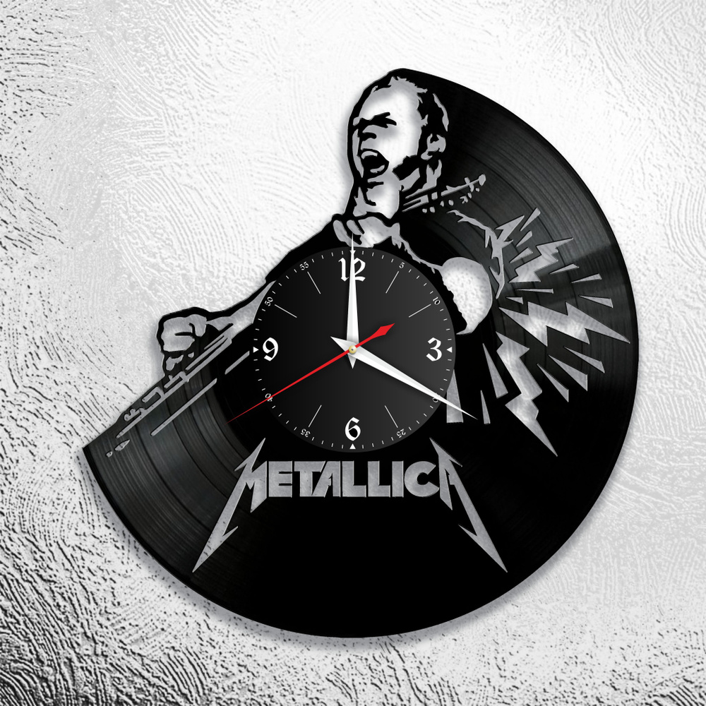 Настенные часы "Группа Metallica, Металлика, James Hetfield", 30 см #1