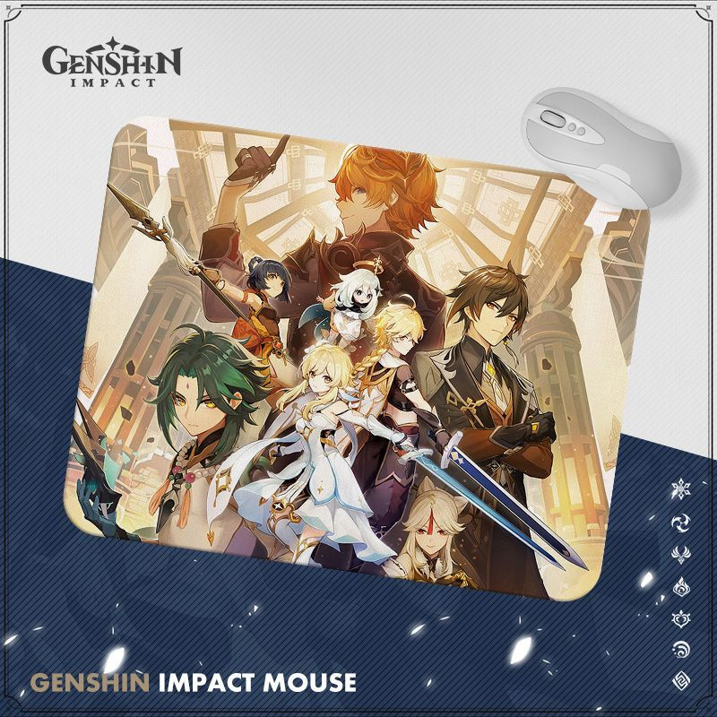 Тейват Genshin Impact (Геншин Импакт) Коврик для мыши компьютерный 20*25 см  #1
