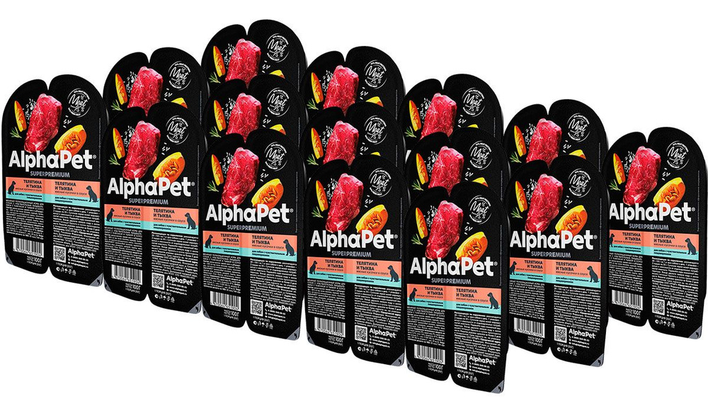 Корм консервированный ALPHAPET SUPERPREMIUM для взрослых собак с чувствительным пищеварением с телятиной #1