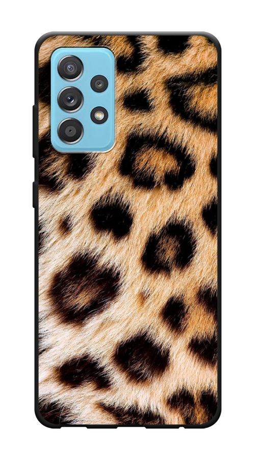 Матовый силиконовый чехол на Samsung Galaxy A52/A52s / Самсунг А52/A52s Леопардовый принт, черный  #1