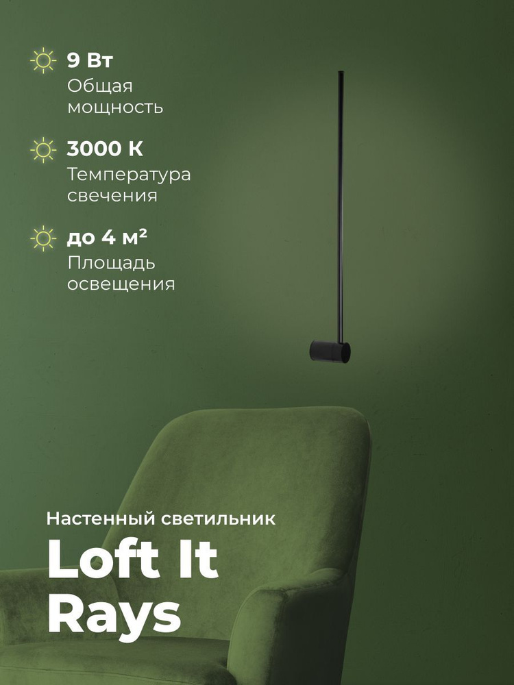 Настенный светильник Loft It Rays 10056BK #1