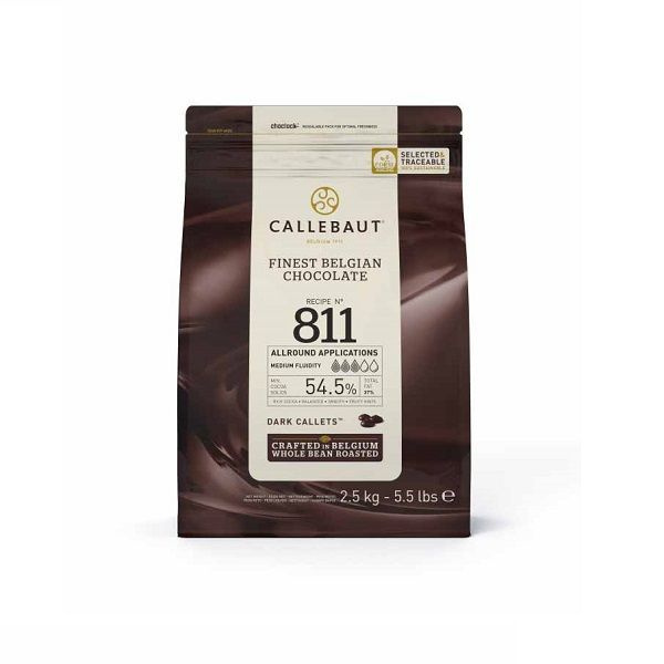 Темный шоколад Callebaut 54,5% какао, каллеты, 2,5 кг, 811-RT-U71 #1