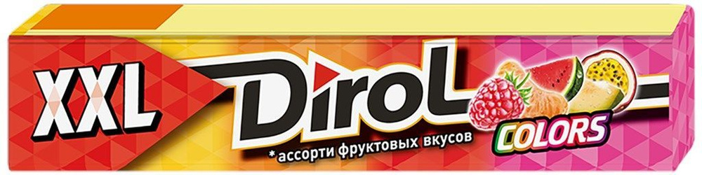 Жевательная резинка DIROL Colors XXL ассорти фруктовых вкусов, 19 г - 10 упаковок  #1