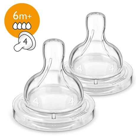 Соски Philips Avent быстрый поток, SCF634/27, 6+ мес., из силикона, 2 шт.  #1