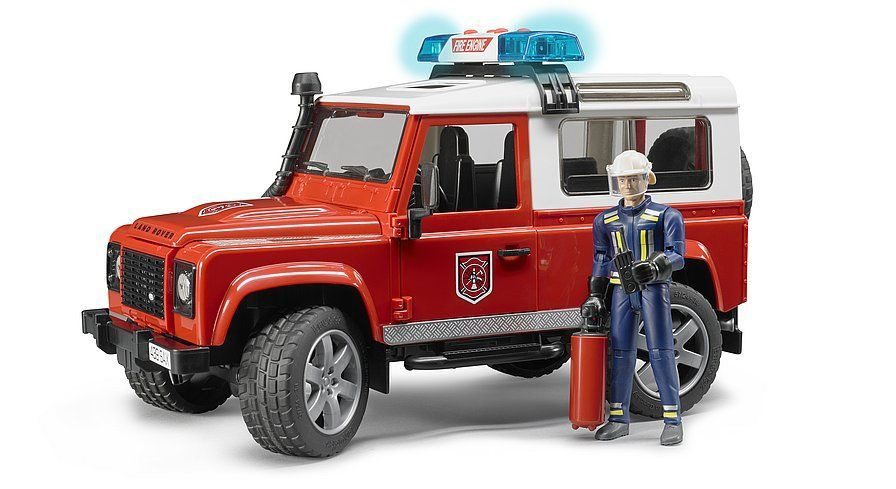 Внедорожник Bruder Пожарный Land Rover Defender Station Wagon с фигуркой пожарного, 02596  #1