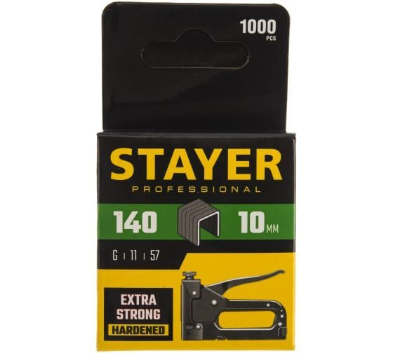 Скобы закаленные 1000 шт. для степлеров (10 мм; тип 140) "PROFI" STAYER  #1