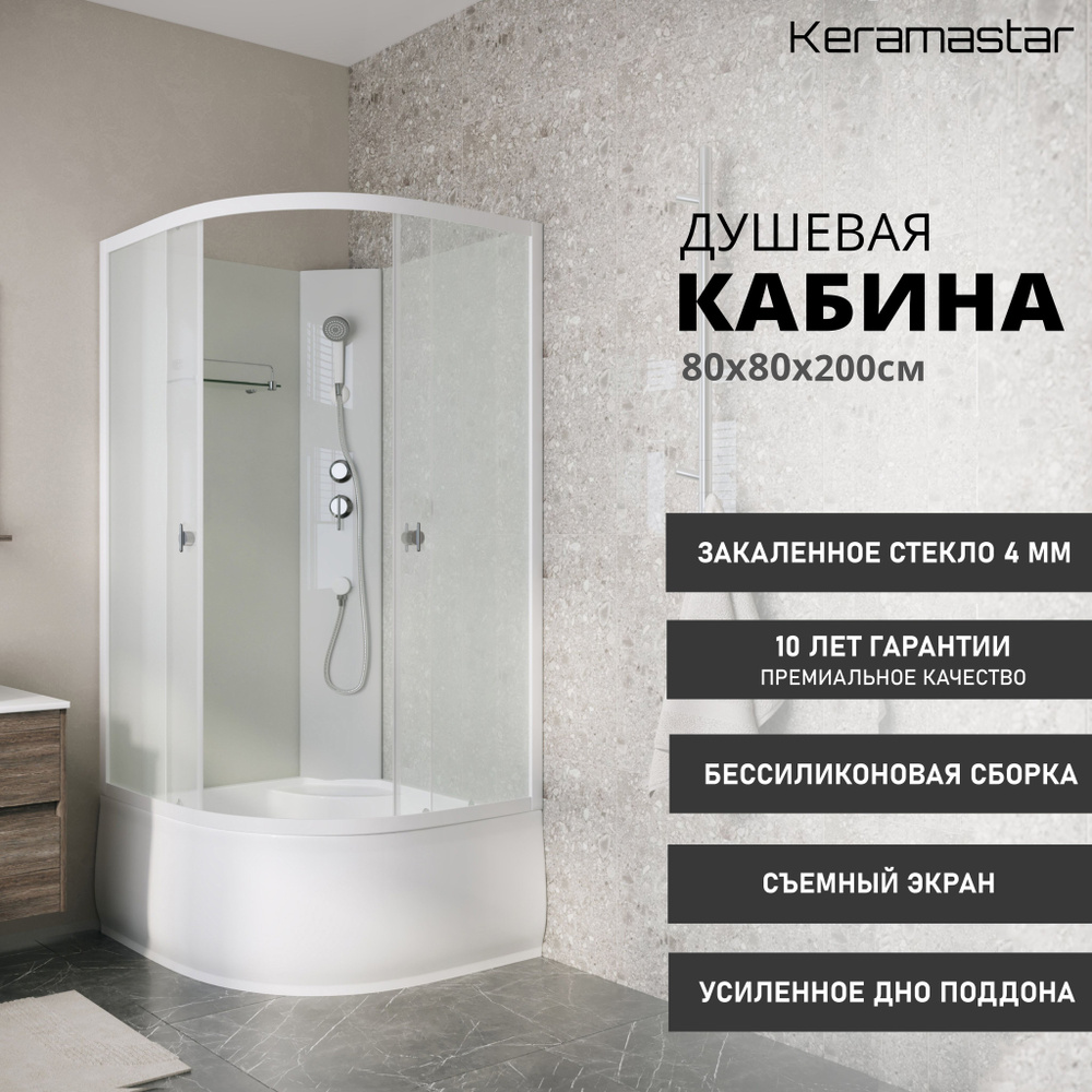 Душевая кабина без крыши Keramastar Supra KR068021BK #1