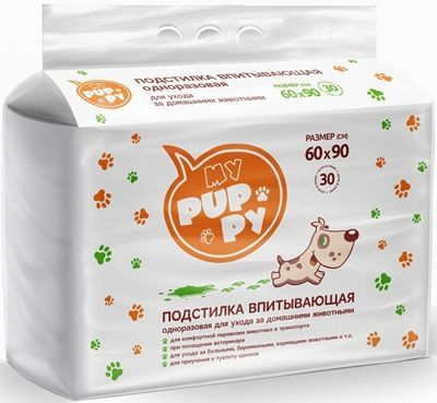 Пеленка для животных впитывающая одноразовая 60*90*30шт My Puppy  #1