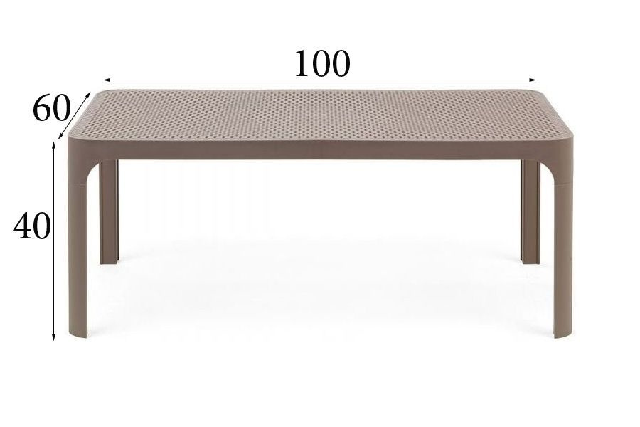 Столик журнальный уличный дачный Net Table 100х60 см, цвет тортора, NARDI  #1