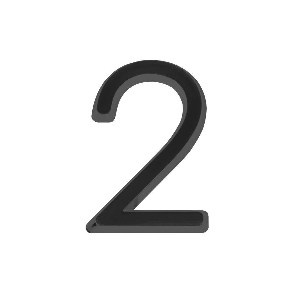 Цифра дверная Fuaro (Фуаро) "2" ABS-пластик BL (черный) #1