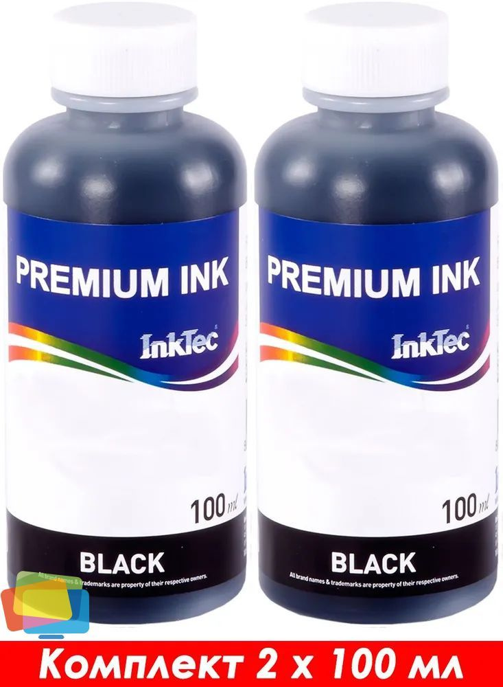 Чернила для HP INKTEC H5088-100MB-2, пигментные, Black (черные), комплект 2 x 100 мл  #1