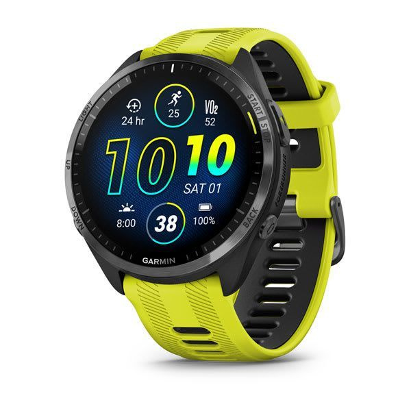 Часы Garmin FORERUNNER 965 Карбоново-серый титановый безель DLC с черным корпусом и усиленным желто-черным #1