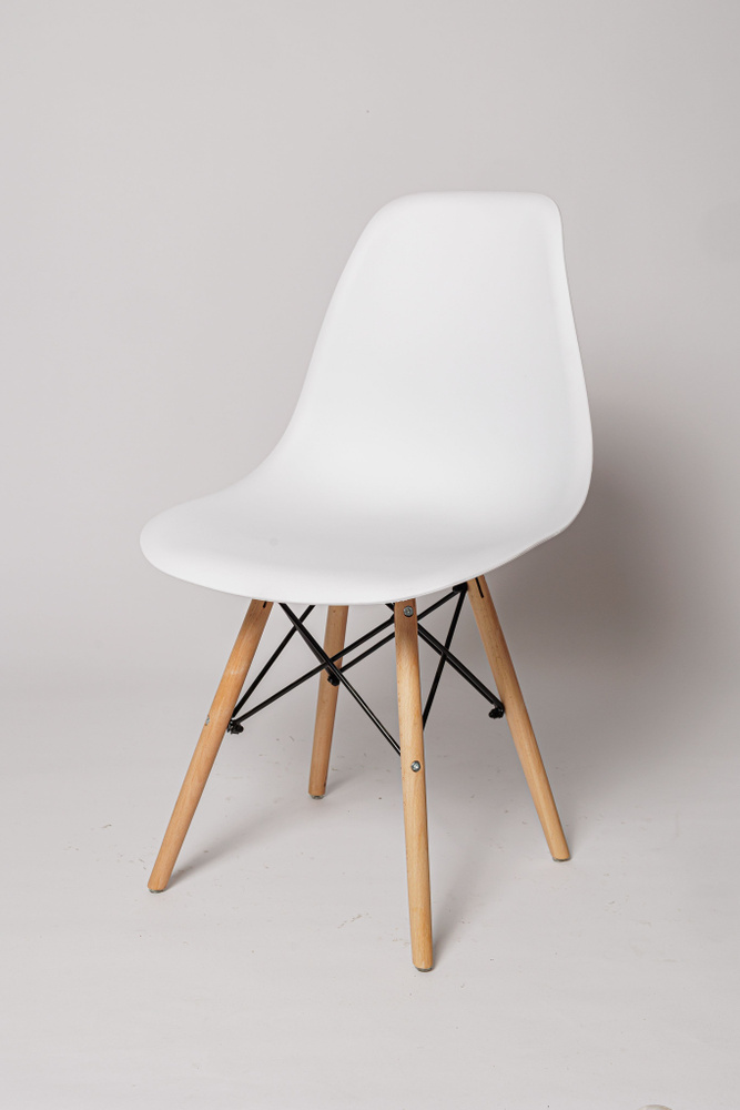 Стул для кухни Eames, стул обеденный, пластиковый, SC - 001 белый, пластиковый  #1
