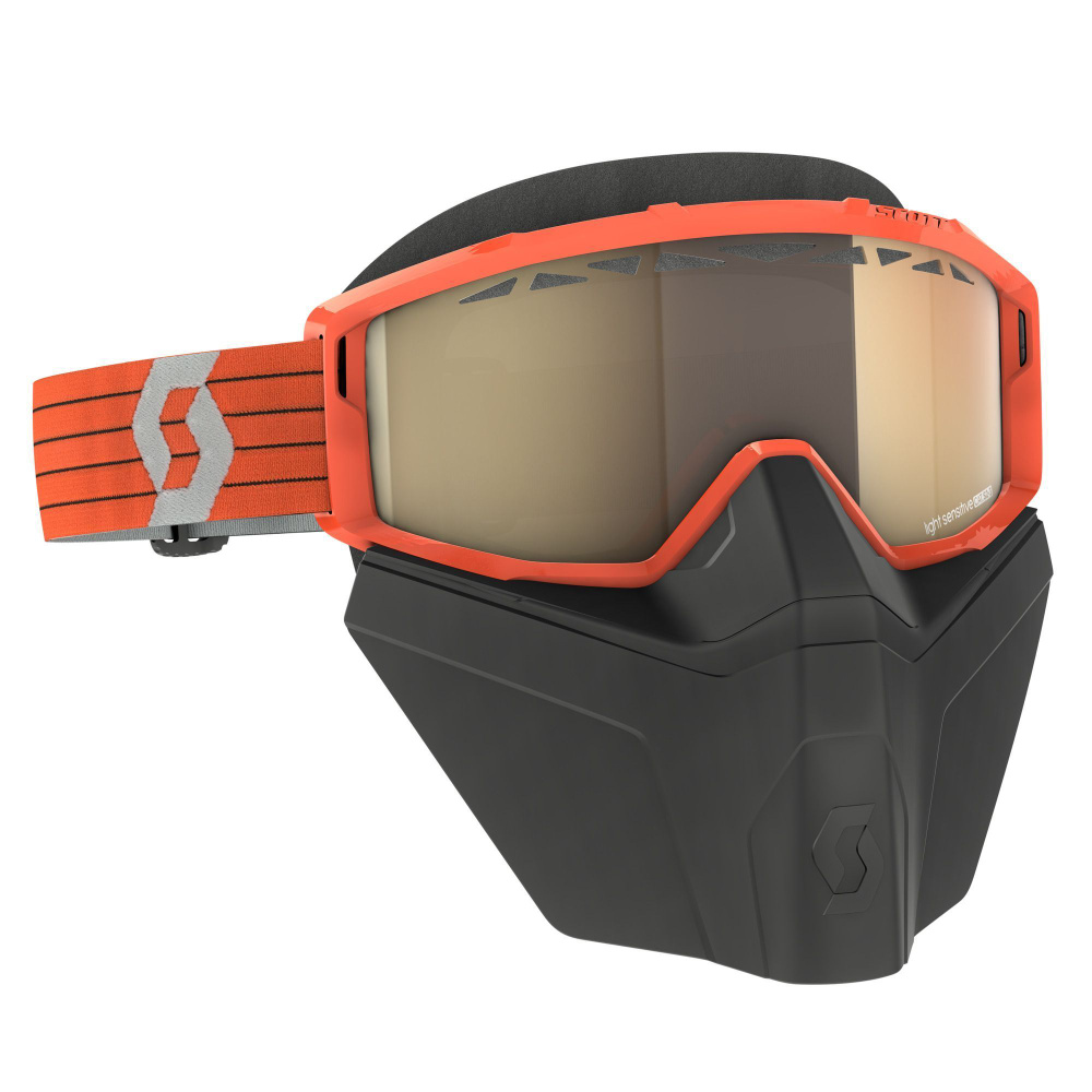 Мотоочки для снегохода SCOTT Primal Safari Facemask LS (orange/grey light sensitive bronze chrom)  #1