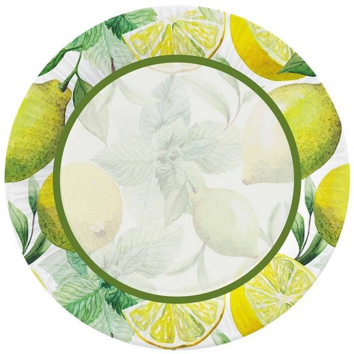 Набор бумажных тарелок "Лимоны", в т/у плёнке, 6 шт., 23 см #1
