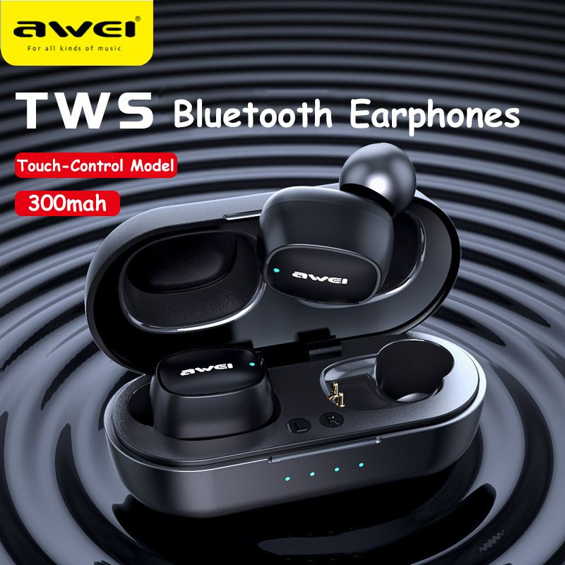 Беспроводные наушники Awei T13 с сенсорным микрофоном TWS Спортивные наушники HIFI 300mah  #1