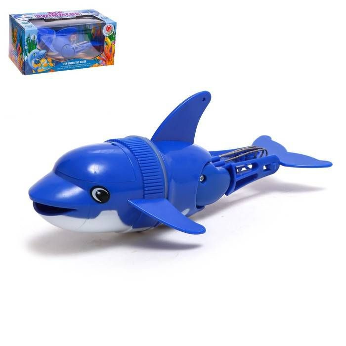 Игрушка для купания Кит, плавает в воде, работает от батареек, цвет синий, 1 шт.  #1
