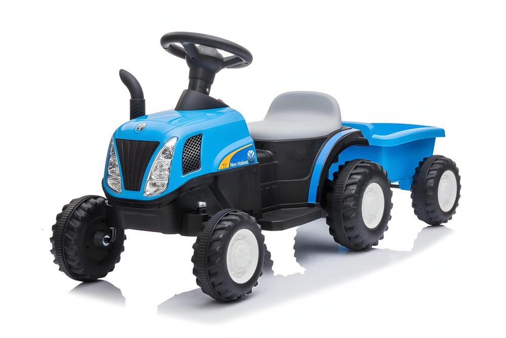 Детский электромобиль синий трактор с прицепом #1
