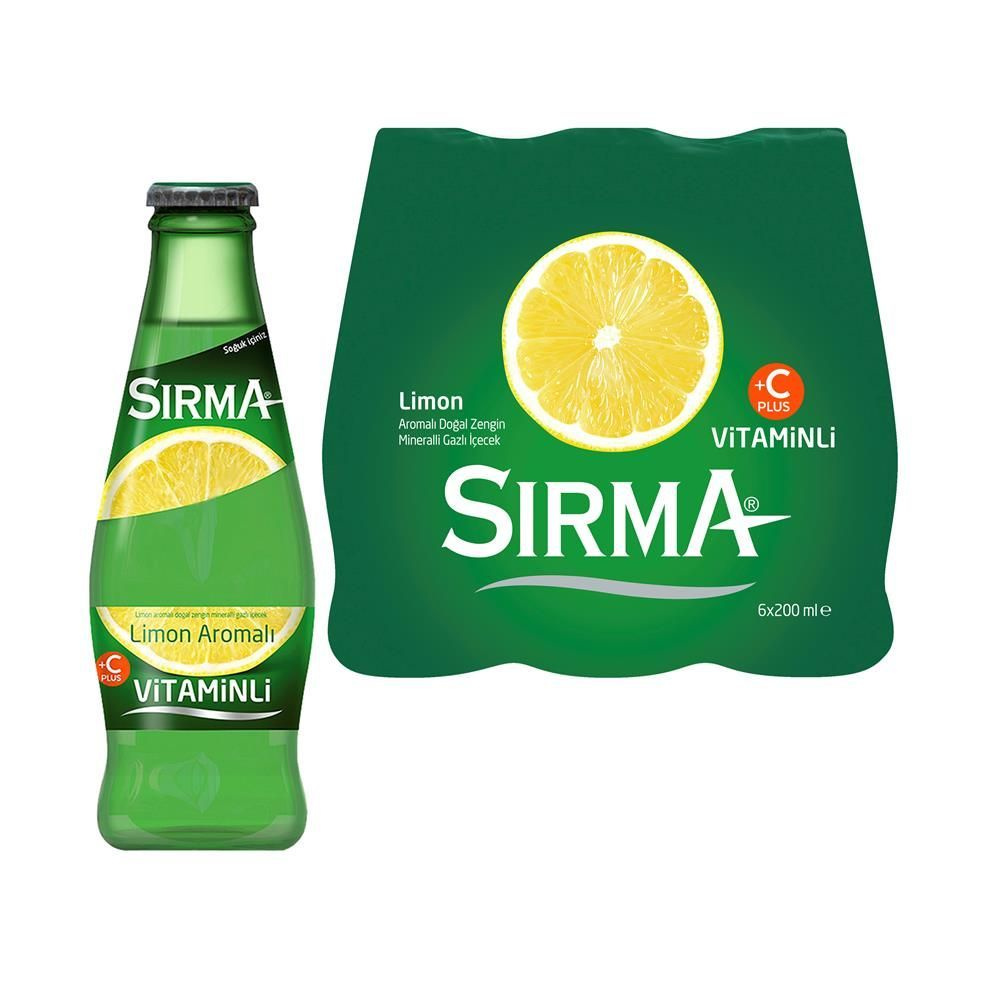 SIRMA Минеральная вода с лимоном витамин C+ 200 мл (LIMON VITAMIN C+ 6 штук)  #1