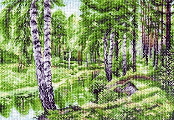 Канва с нанесенным рисунком Матренин Посад "Летний пейзаж", для вышивания крестом, 26х38 см  #1