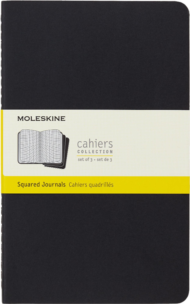 Блокнот Moleskine CAHIER JOURNAL Large 130х210мм обложка картон 80стр. клетка черный (3шт)  #1