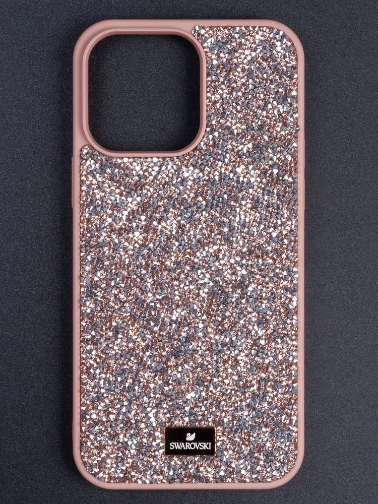 Чехол Swarovski iPhone 13 Pro Max / Чехол сваровски для айфона 13 Про Макс / Розовое золото  #1