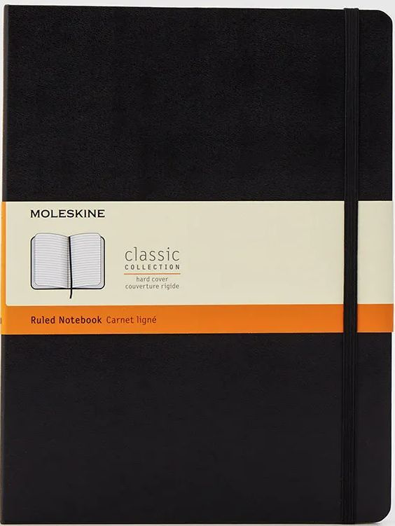 Блокнот в линейку Moleskine CLASSIC (QP090)19х25см, 192стр., твердая обложка, черный  #1