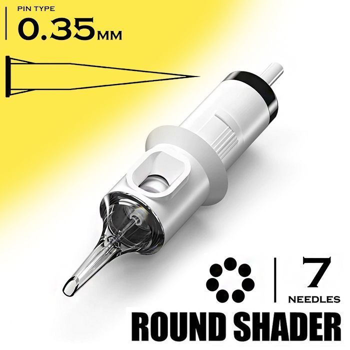 Картриджи для тату и перманентного макияжа QUELLE Premium Round Shader 35/7RS 0,35мм - 20шт/уп  #1