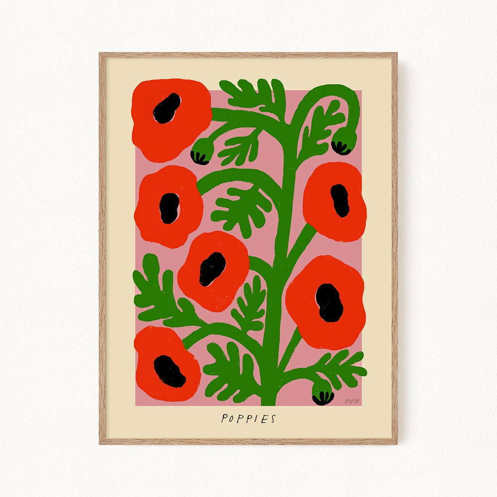 Постер с цветами "Poppies - Маки", 30х40 см #1