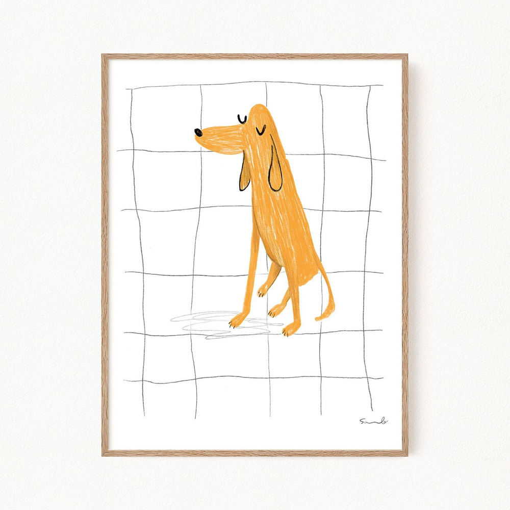 Постер "Yellow Dog - Желтая собака", 21х30 см #1