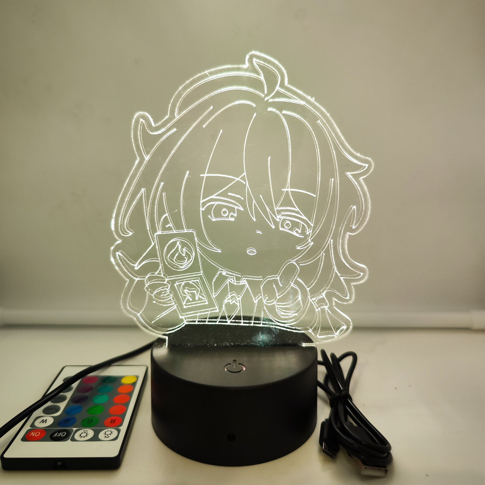 3D светильник-ночник, лампа по игре: Genshin Impact, Геншин Импакт, Дилюк , 16 цветов  #1
