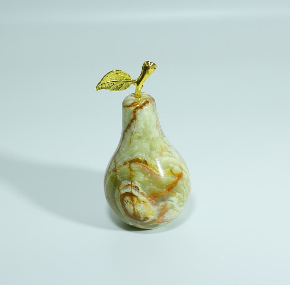 Сувенир груша из натурального камня оникс. #1