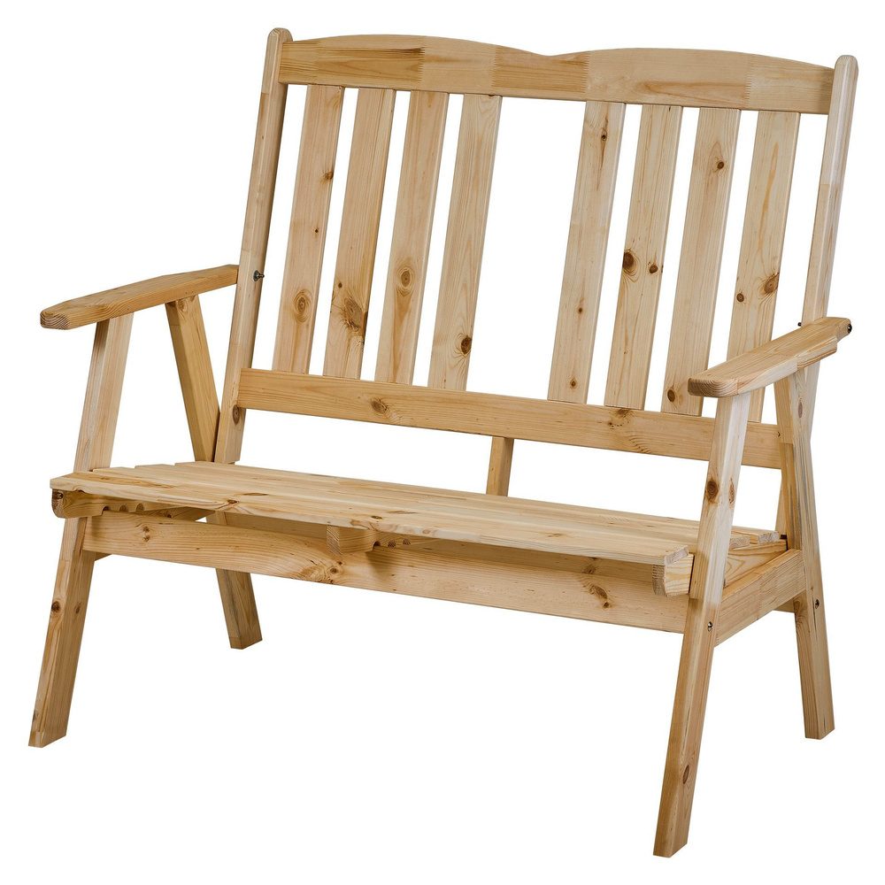 Скамейка садовая деревянная со спинкой для сада и дачи, дома и террасы, для 2-х человек, ОЛИВЕР, трехпозиционная #1