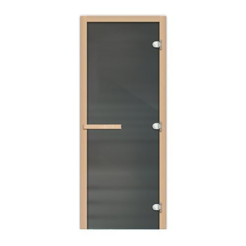 Дверь для сауны 1.9х0.7,полотно 1835х620, ручка магнит, стекло 8 мм, серое матовое  #1