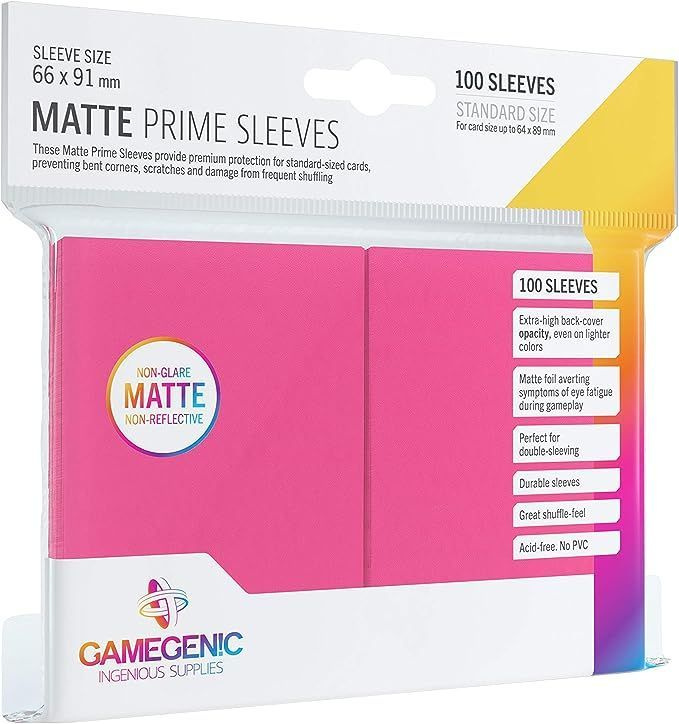 Протекторы для карт Gamegenic Matte Prime Sleeves Pink (100) #1