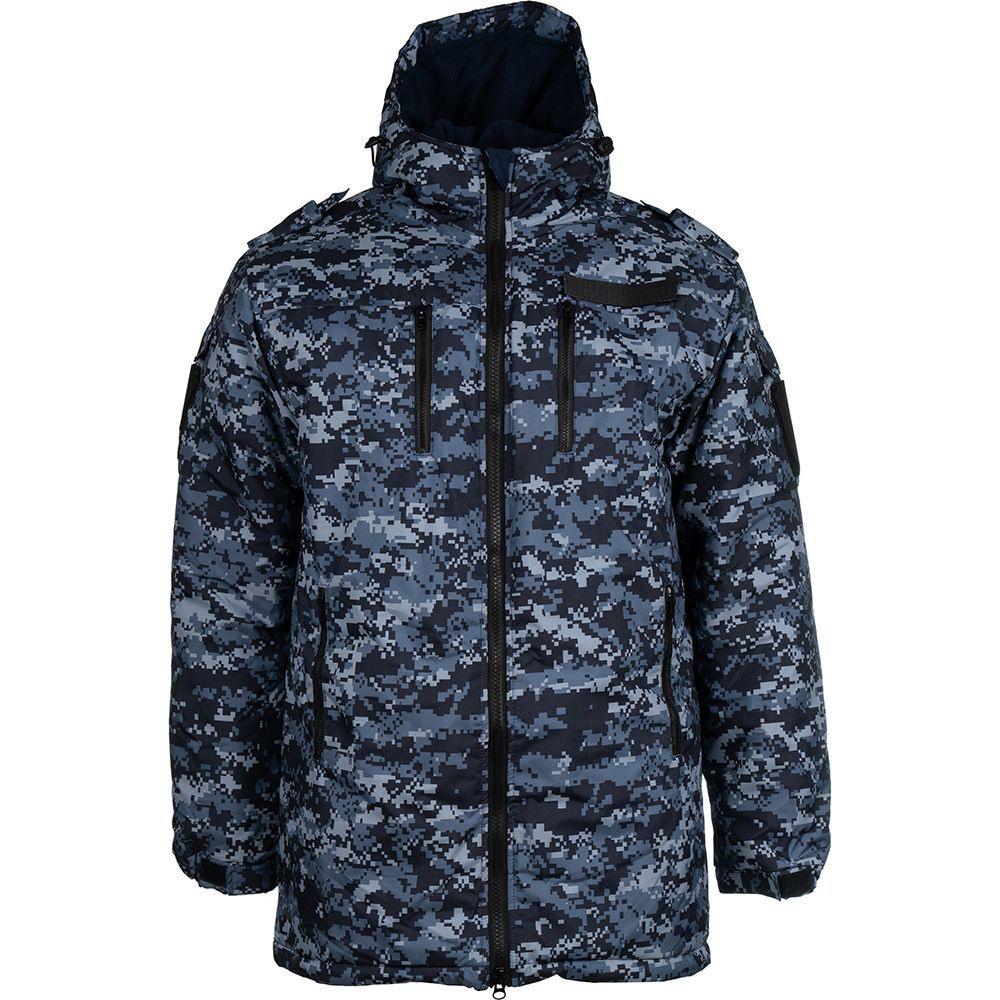 Куртка (бушлат) зимний / демисезонный ВНГ Росгвардии уставной. Камуфляж синяя точка, утепленный отстегивающимся #1