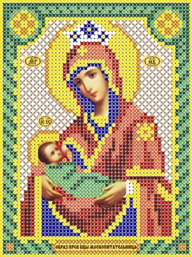 Схема для вышивания бисером (без бисера), икона "Образ Пресвятой Богородицы Млекопитательница" 12х16 #1