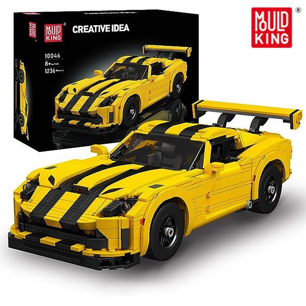 Конструктор Mould King 10046 Модель автомобиля Dodge Viper, 1236 деталей, Детские подарки, Коллекционные #1