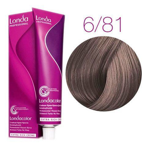 Londa Professional стойкая крем-краска для волос 6/81 темный блонд жемчужно-пепельный (60мл)  #1