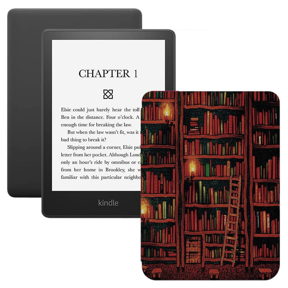 Amazon Kindle 6.8" Электронная книга PaperWhite 5 11-th gen 16Gb SO + обложка, черный, бордовый  #1