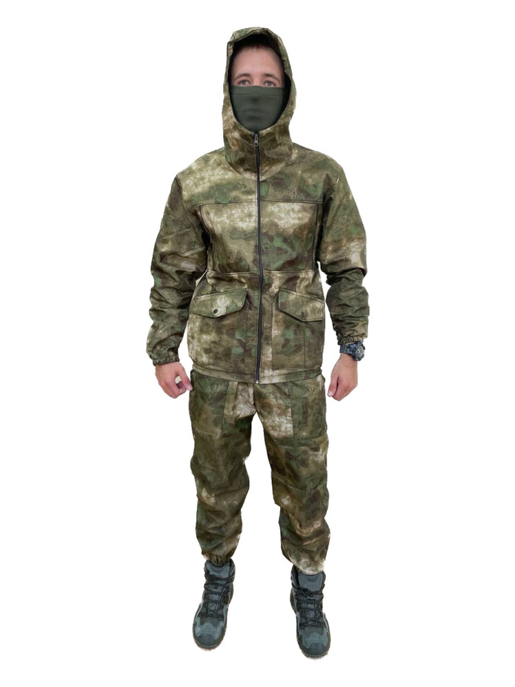 Камуфляжный костюм тактический Ветро-влагозащитный ВВЗ Дюспа, военная спецовка с флисовой подкладой, #1
