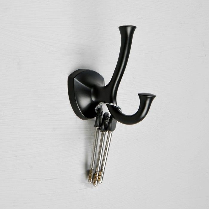 Крючок мебельный CAPPIO VALUE, двухрожковый, цвет черный #1